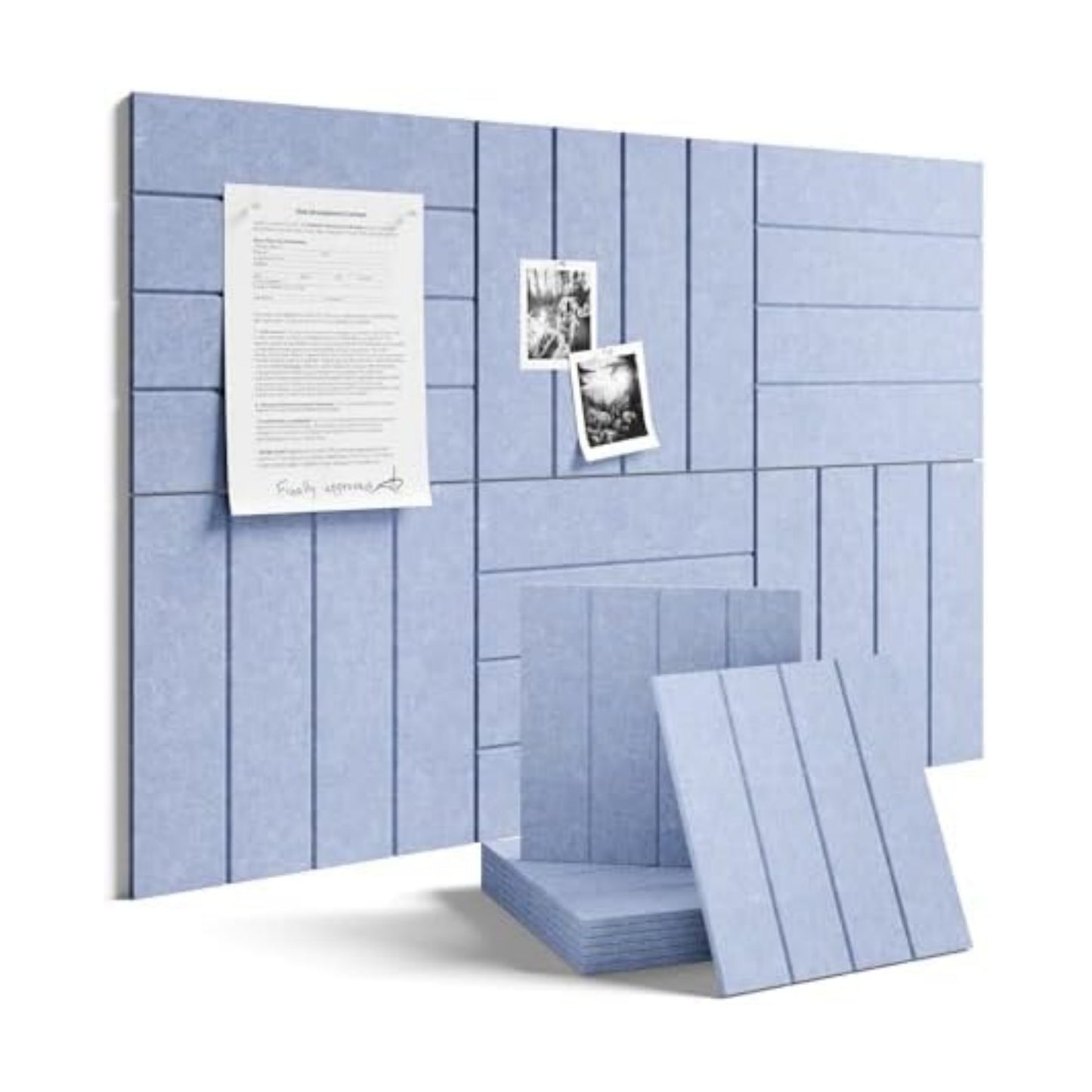 Fluxynara 36" x 24" Large Felt Bulletin Board, Soft Periwinkle