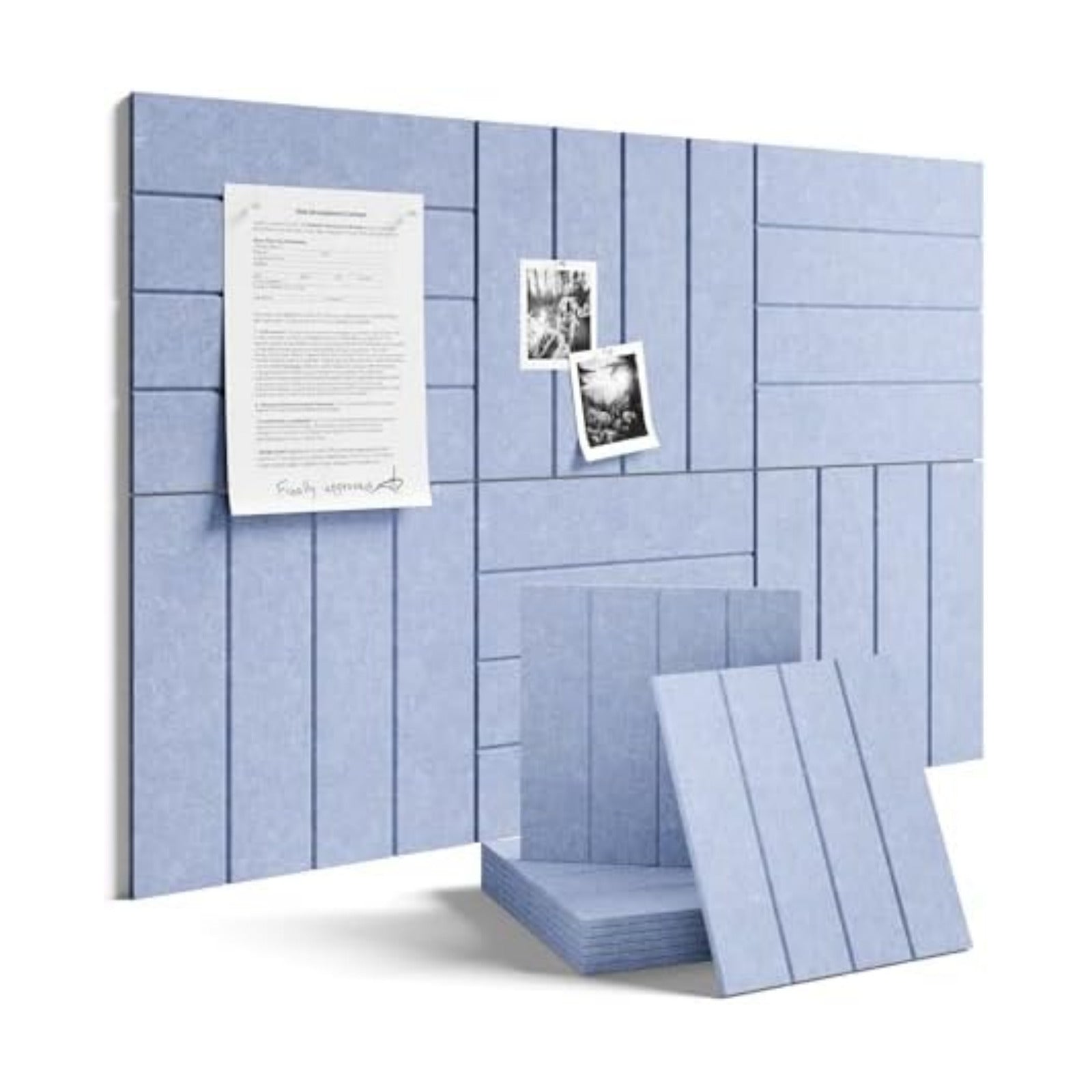 Fluxynara 36" x 24" Large Felt Bulletin Board, Soft Periwinkle