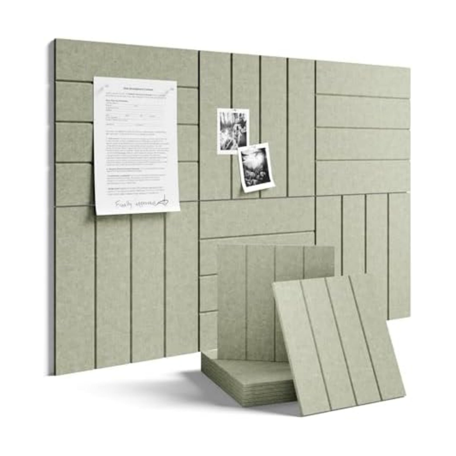 Fluxynara 36" x 24" Large Felt Bulletin Board, Sage