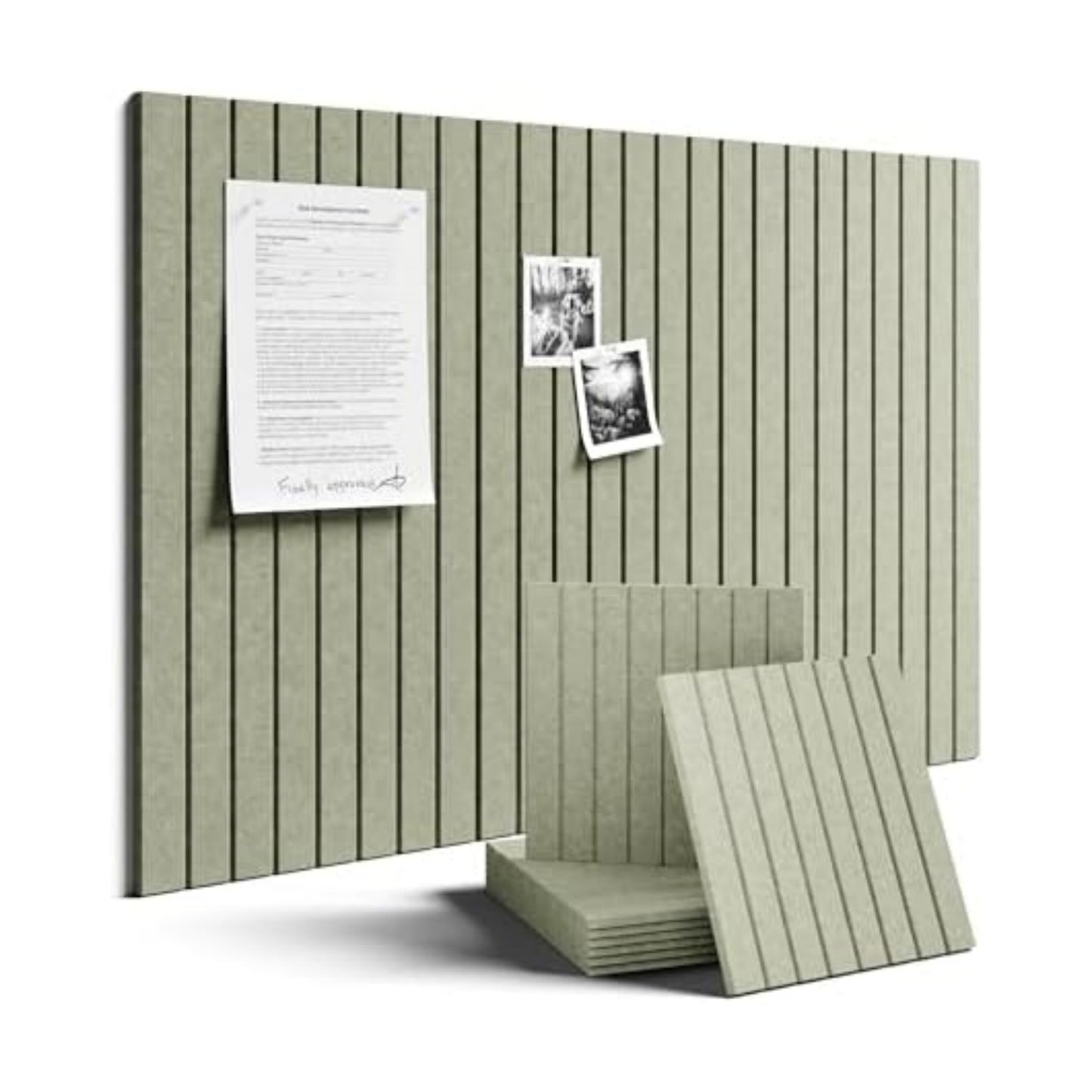 Fluxynara 36" x 24" Large Felt Bulletin Board, Sage