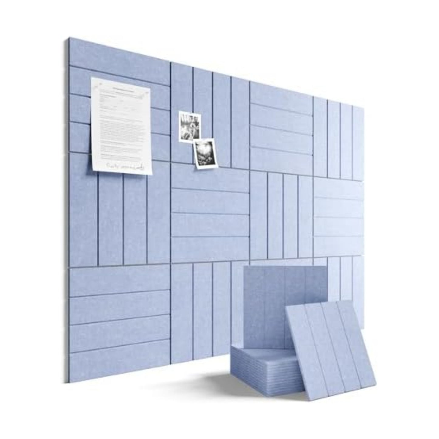 Fluxynara 48" x 36" Large Felt Bulletin Board, Soft Periwinkle