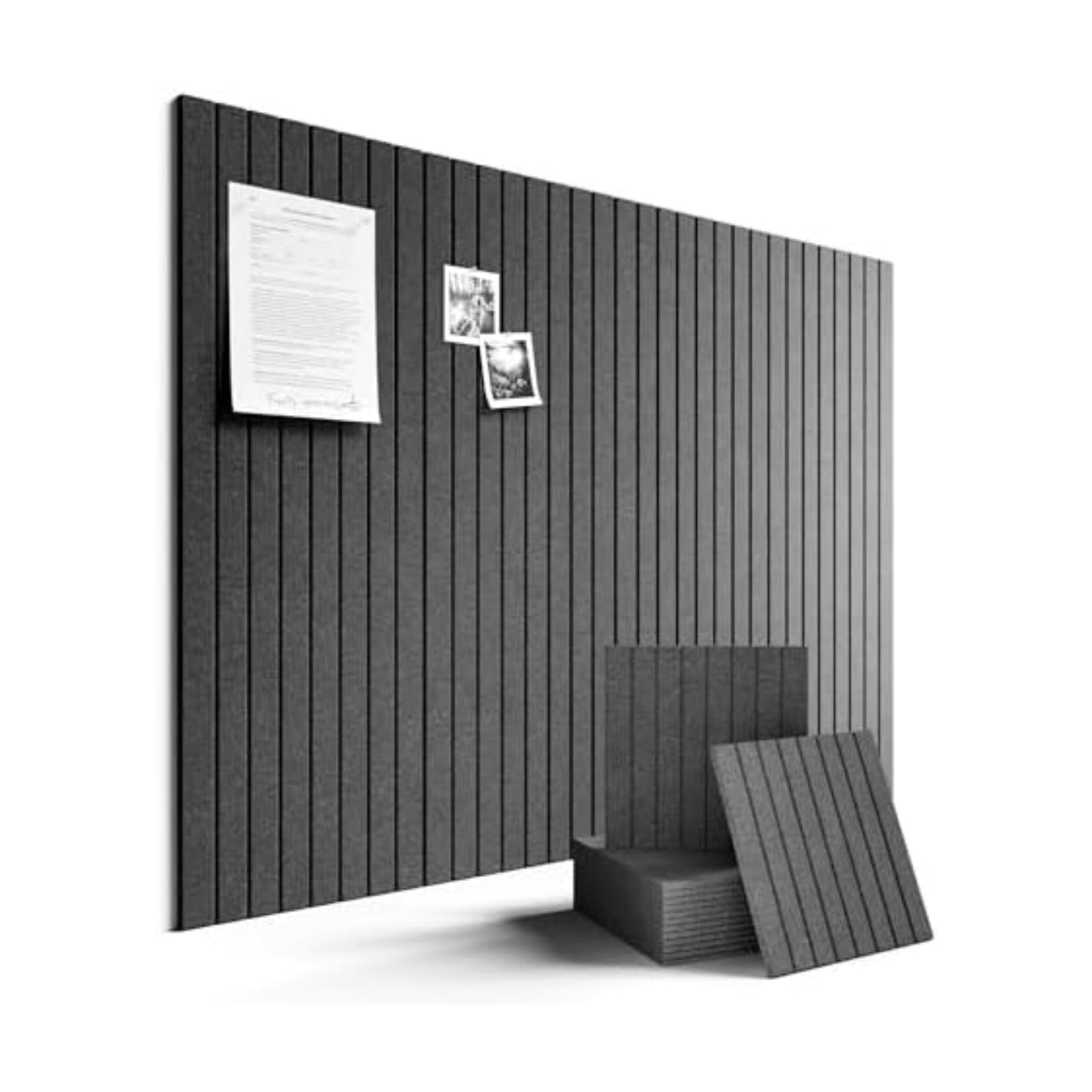 Fluxynara 48" x 36" Large Felt Bulletin Board, Charcoal Gray