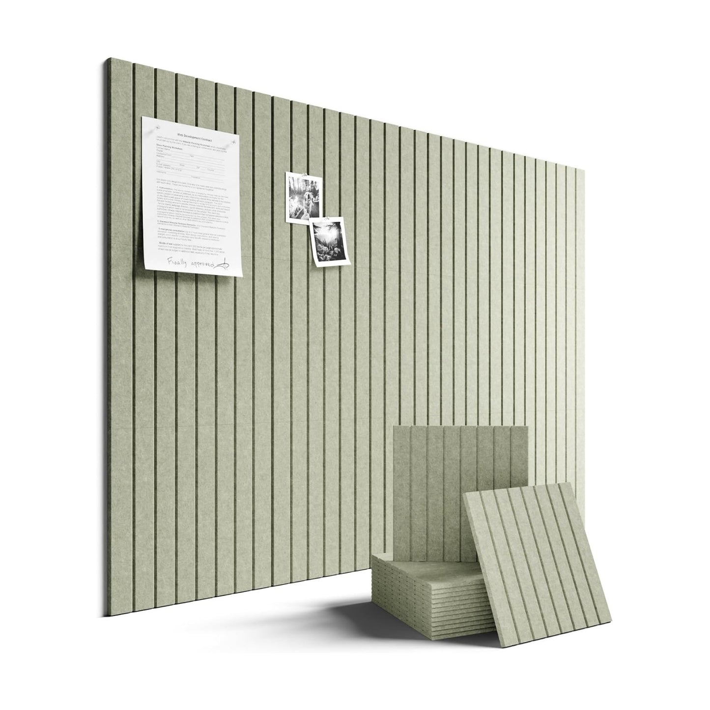 70 Safe Removable Adhesive Tabs / Sage / Fine-stripe 12-pack / 48 x 36 / Set of 12