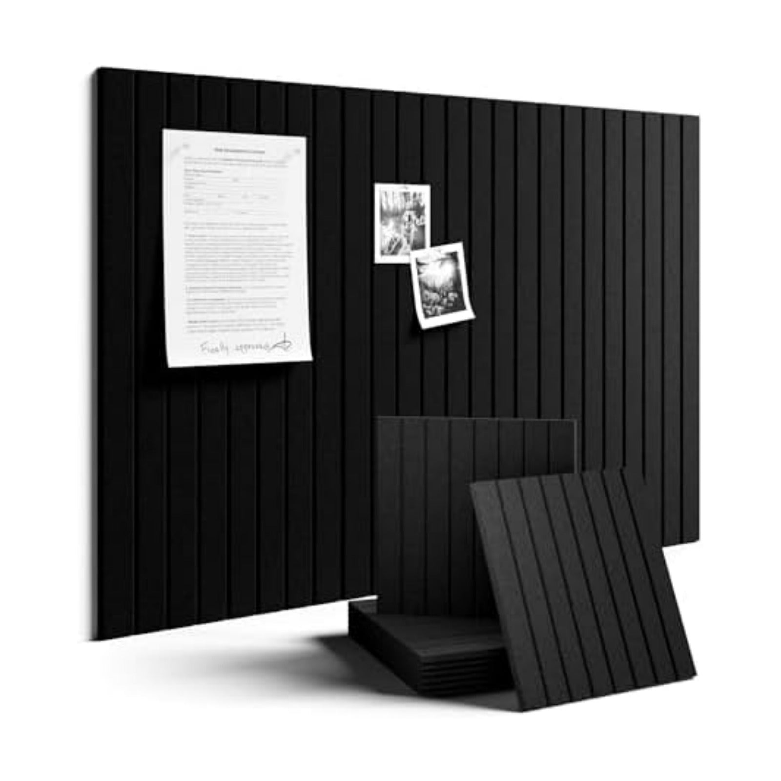 Fluxynara 36" x 24" Large Felt Bulletin Board, Black