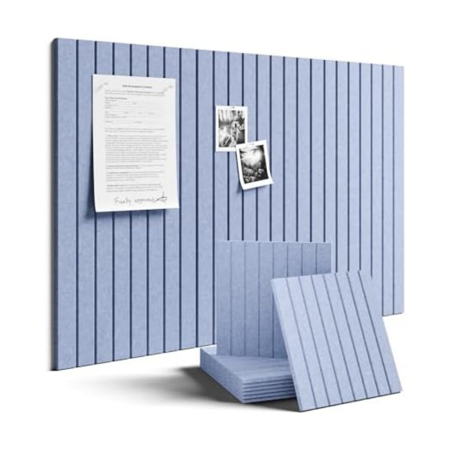 Fluxynara 36" x 24" Large Felt Bulletin Board, Soft Periwinkle