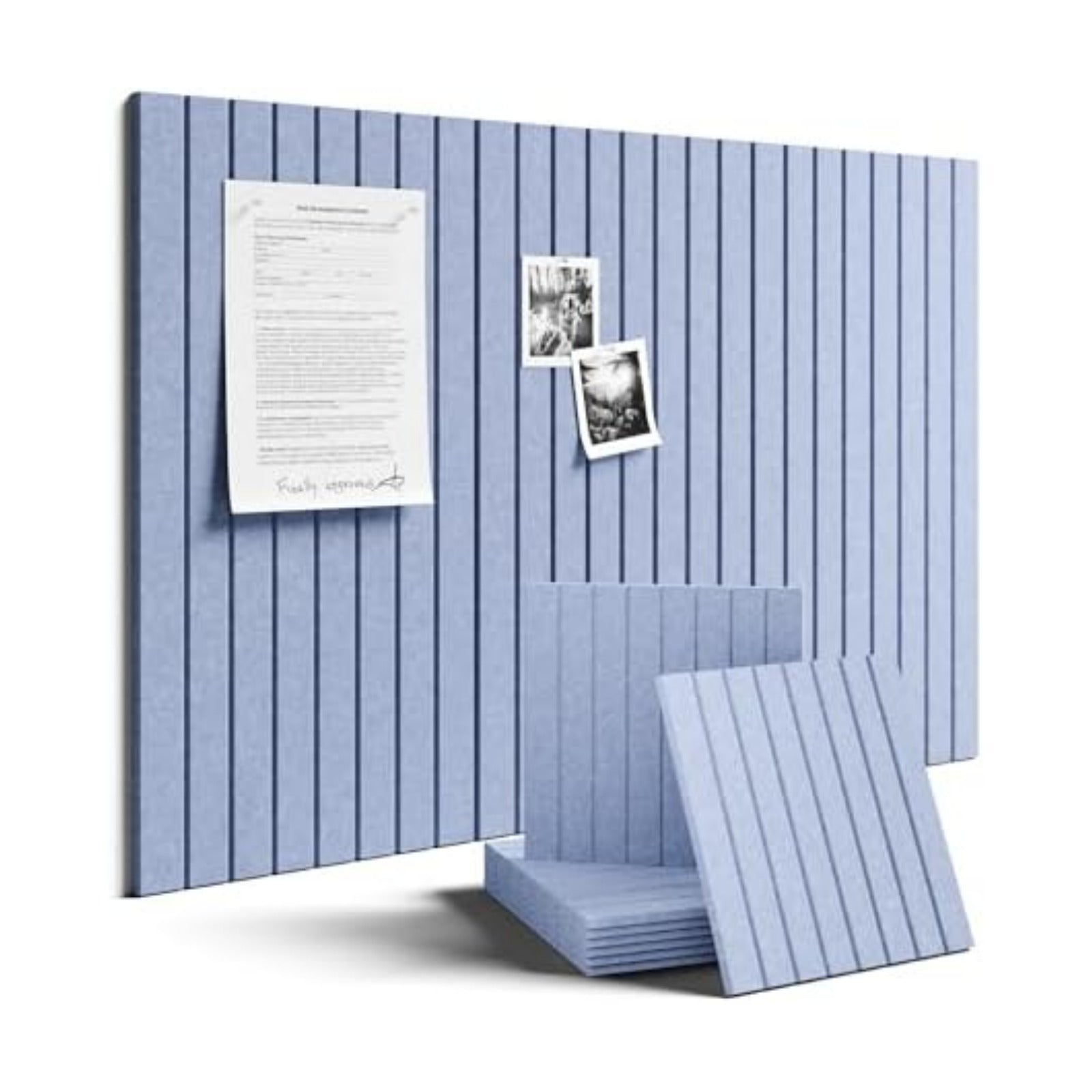 Fluxynara 36" x 24" Large Felt Bulletin Board, Soft Periwinkle