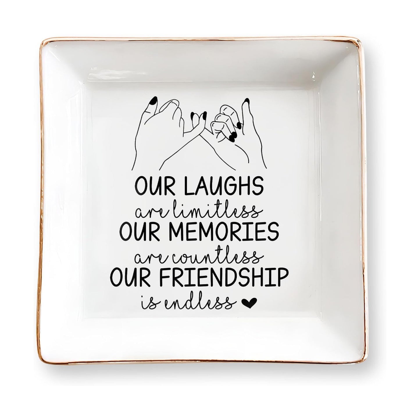 BFF 4" Ceramic Jewelry Tray / Pinky Promise Bestie