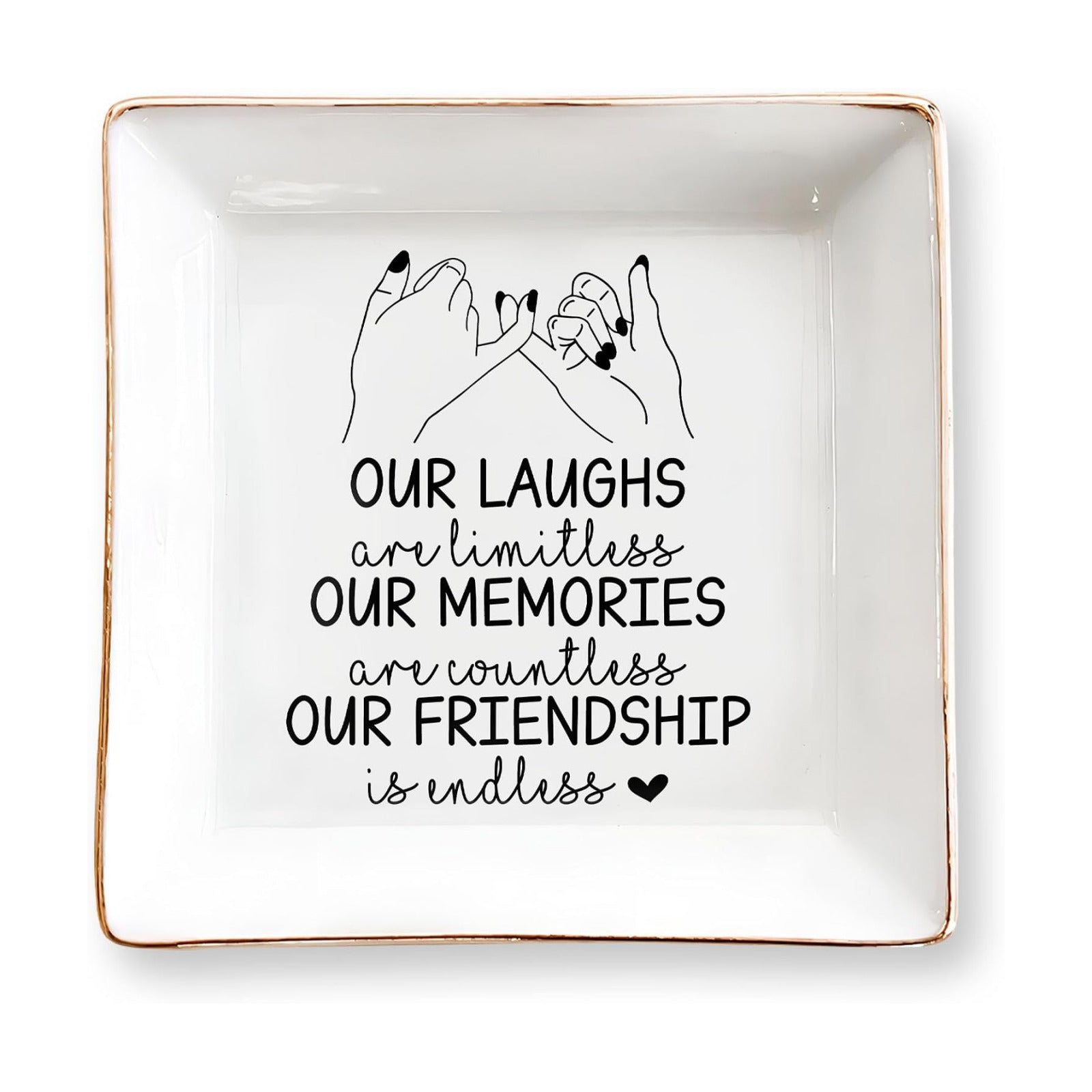 BFF 4" Ceramic Jewelry Tray / Pinky Promise Bestie