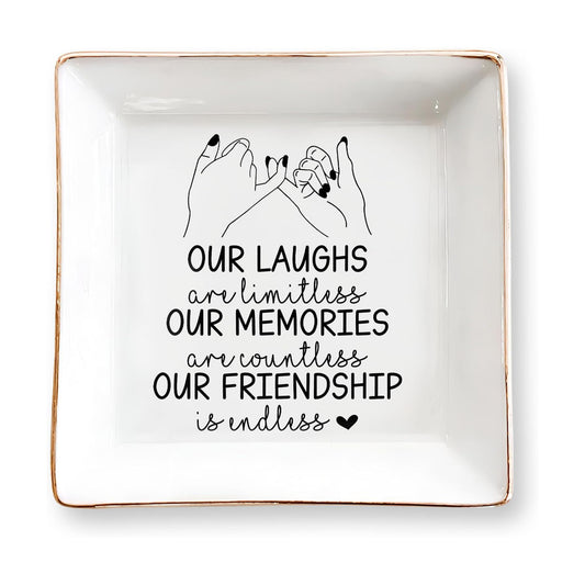 BFF 4" Ceramic Jewelry Tray / Pinky Promise Bestie