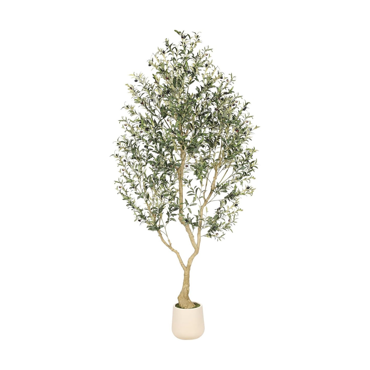Realead 8ft Faux Olive Tree with Tall Exquisite Planter