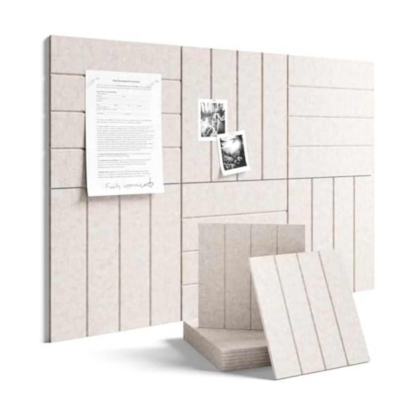 Fluxynara 36" x 24" Large Felt Bulletin Board, Oatmeal
