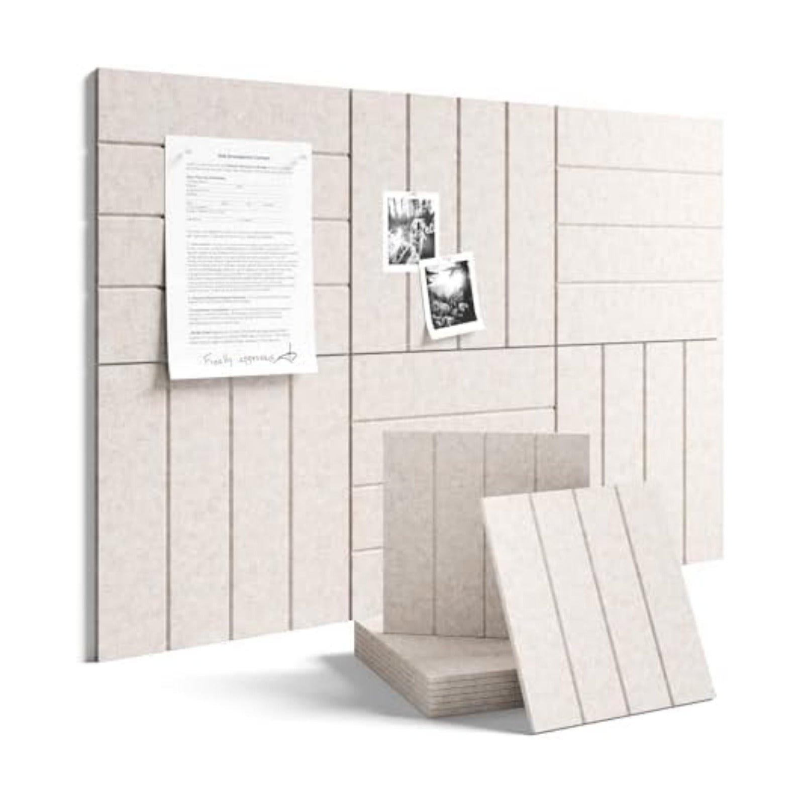 Fluxynara 36" x 24" Large Felt Bulletin Board, Oatmeal