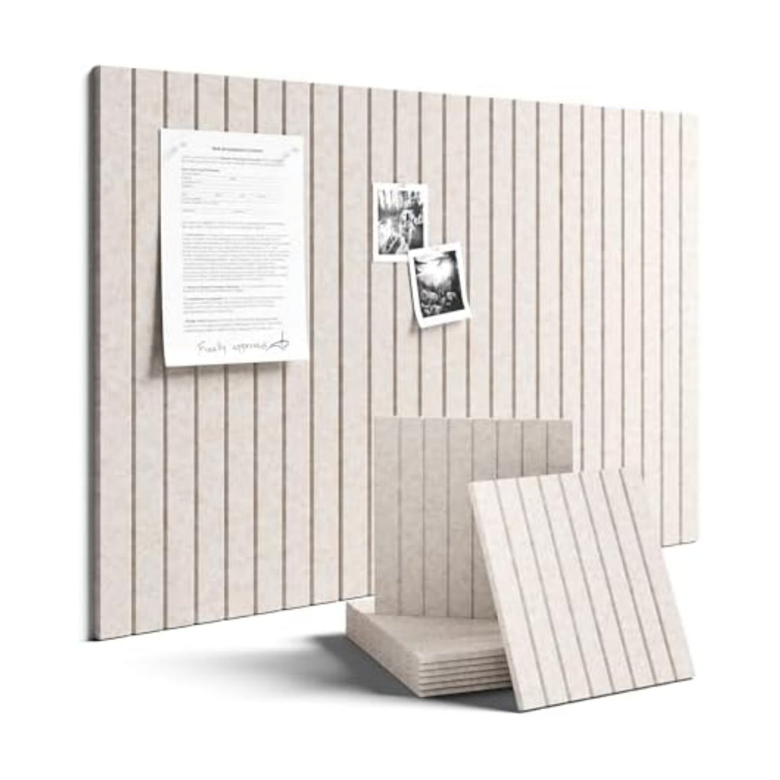 Fluxynara 36" x 24" Large Felt Bulletin Board, Oatmeal