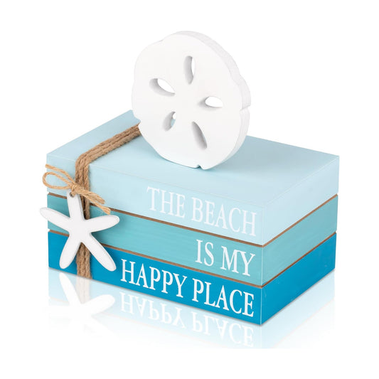 Summer Tiered Tray & Wooden Ocean Book / Blue