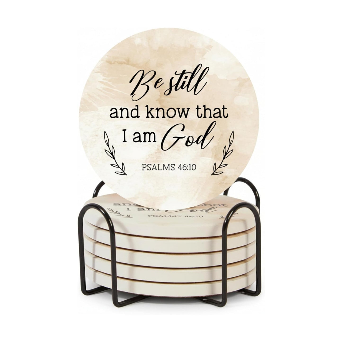 Holder- Ceramic Absorbent Drink Coasters / Blessed / Set of 6