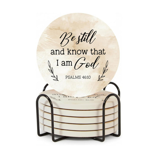 Holder- Ceramic Absorbent Drink Coasters / Blessed / Set of 6