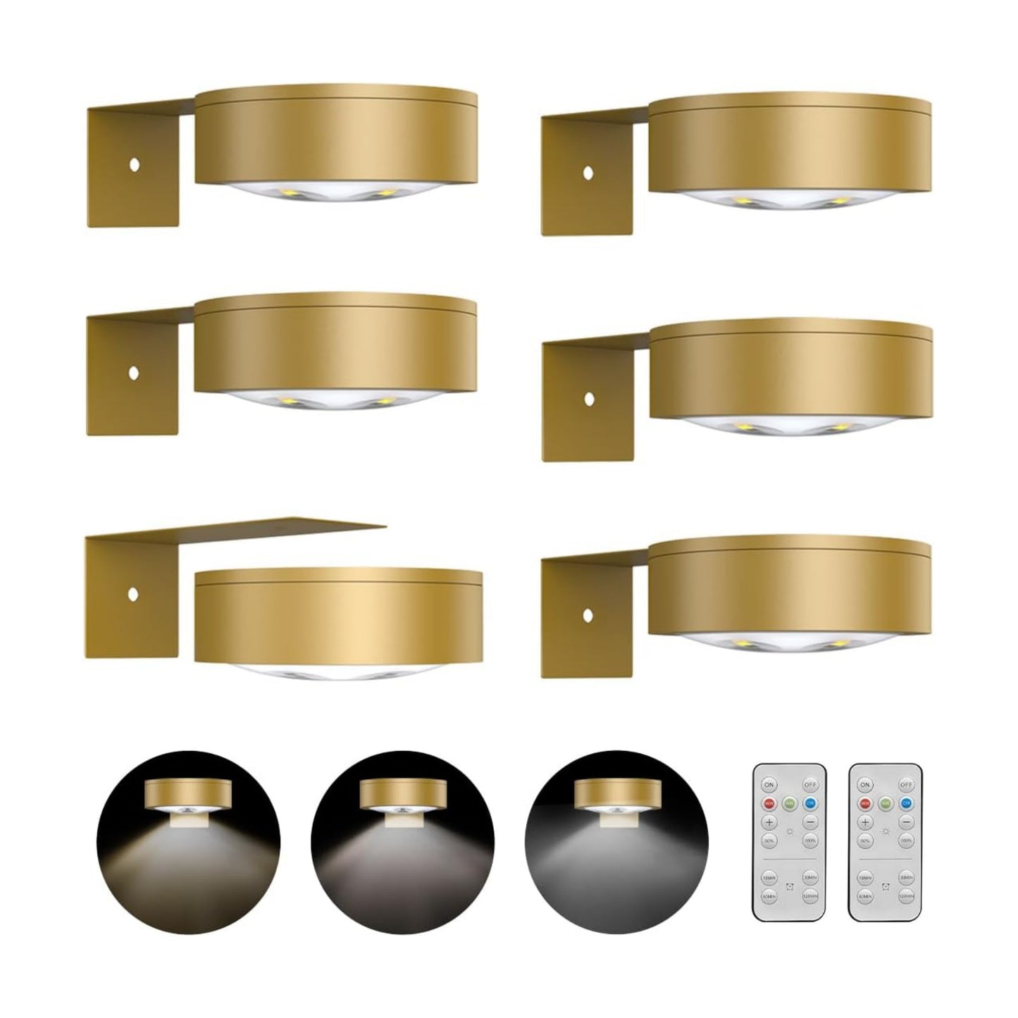 6-Pack Battery Operated Picture Light Magnetic Painting Light with 3 Lighting Modes,Remote and Dimmable Timer Art
