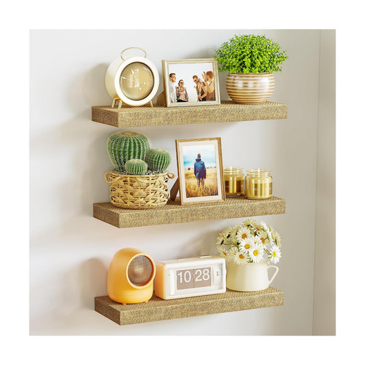 Rattan Floating Shelves / 15.7 Inch / Set of 3