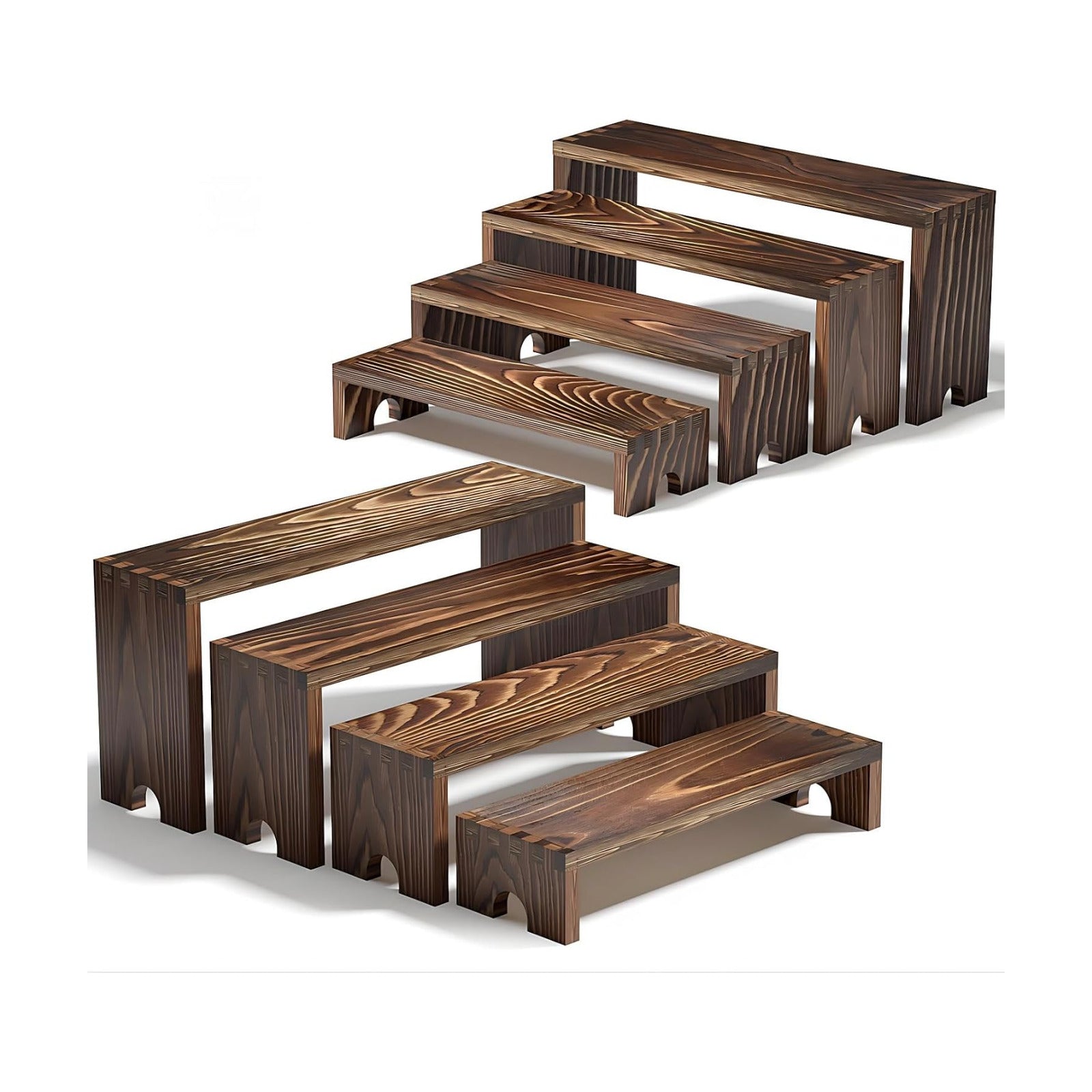 Stackable Wood Cupcake Display Stand / Dark Brown / Set of 2