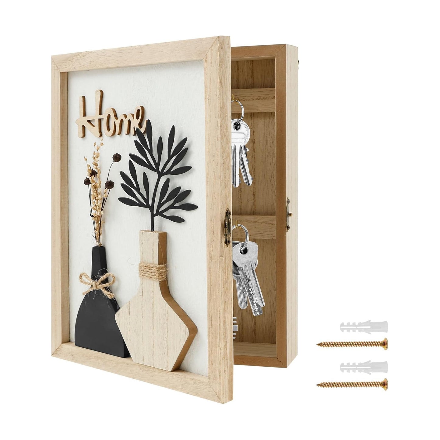 6 Hooks Rustic Access Card Hanger / Beige A