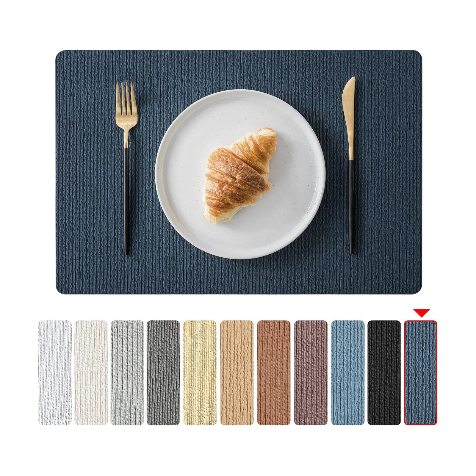 Jovono Faux Leather Placemats Set of 8, Waterproof Washable Table Mats, Easy-Clean Heat Resistant Kitchen Vinyl Place