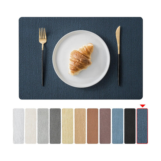 Jovono Faux Leather Placemats Set of 8, Waterproof Washable Table Mats, Easy-Clean Heat Resistant Kitchen Vinyl Place