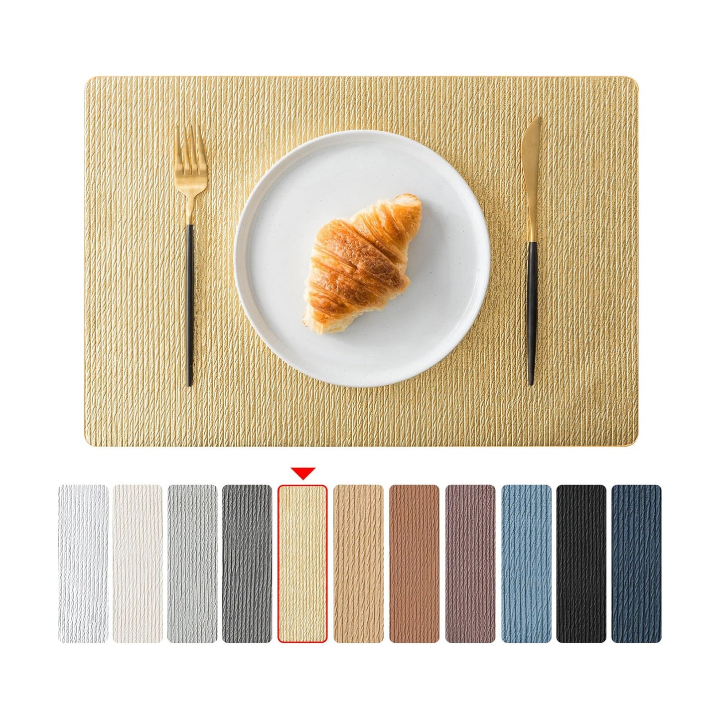 Jovono Faux Leather Placemats Set of 8, Waterproof Washable Table Mats, Easy-Clean Heat Resistant Kitchen Vinyl Place