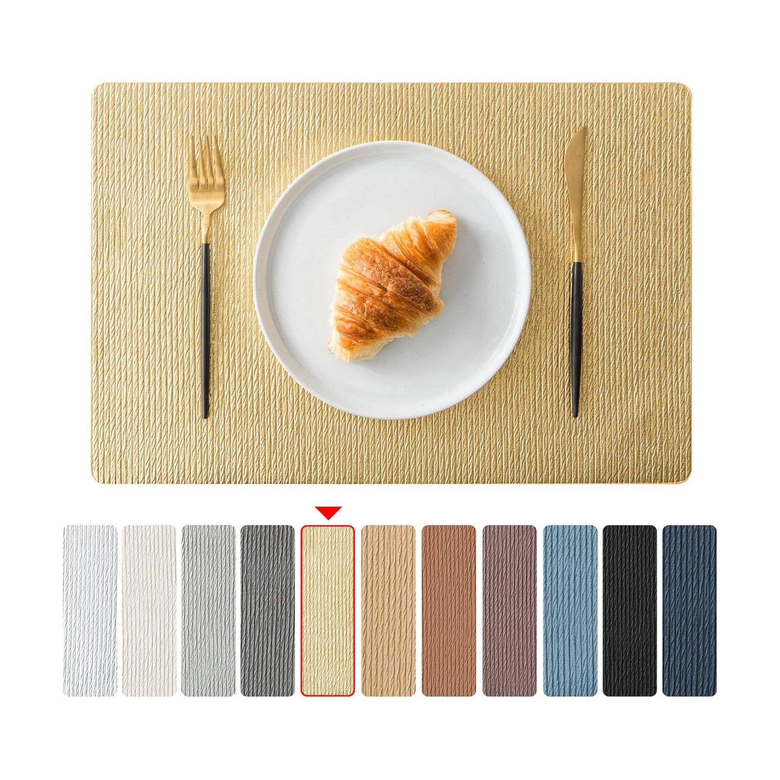 Jovono Faux Leather Placemats Set of 8, Waterproof Washable Table Mats, Easy-Clean Heat Resistant Kitchen Vinyl Place