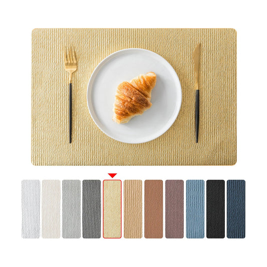Jovono Faux Leather Placemats Set of 8, Waterproof Washable Table Mats, Easy-Clean Heat Resistant Kitchen Vinyl Place