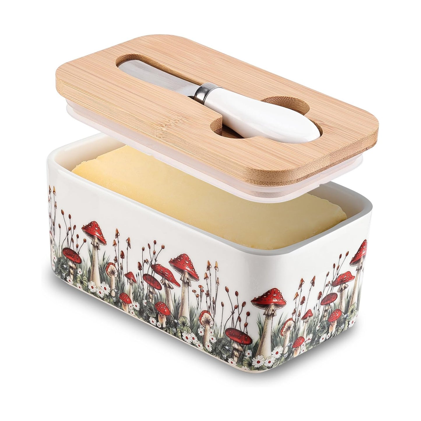 Ceramic Mushroom Butter Dish