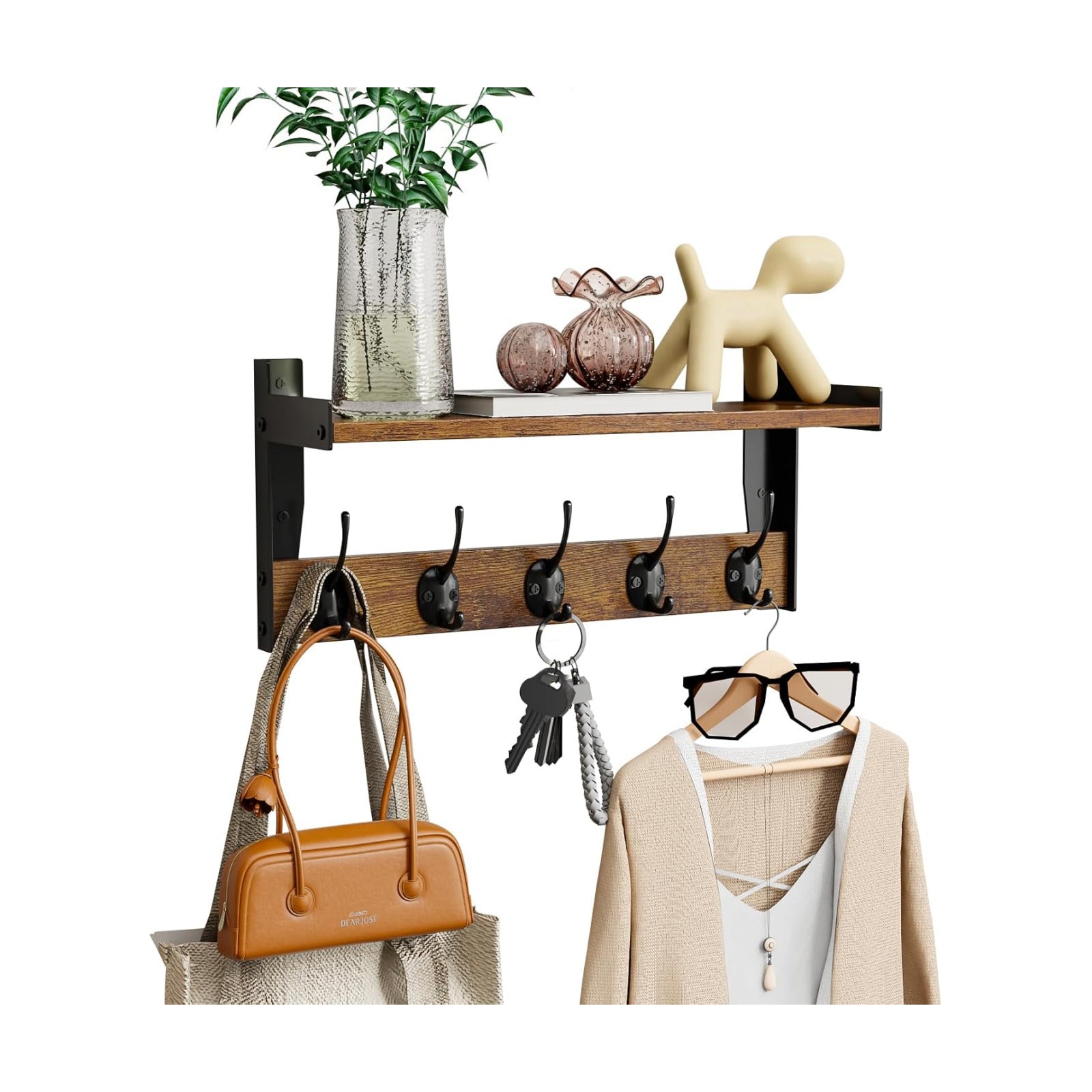 Wood Coat Rack / 16 Inch Long