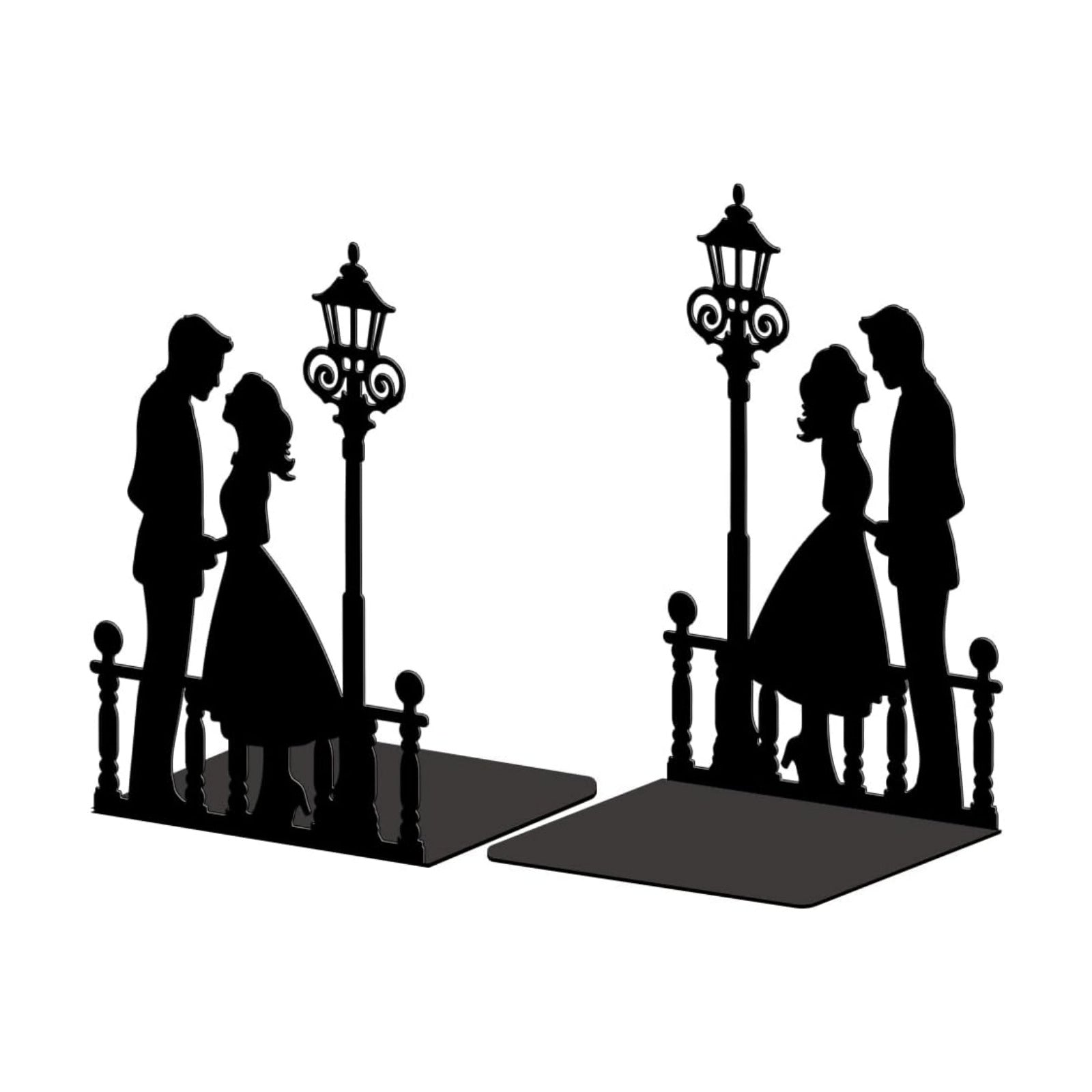 Metal Bookends / Men and Women Under Streetlight