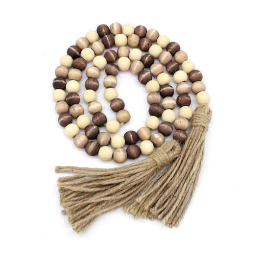 Farmhouse Decor Beads Wooden Bead Garland / Brown / 60 Inch
