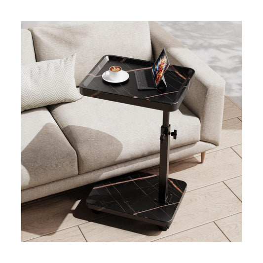 360°Swivel TV Tray Table for Small Spaces / L15.7*w11.8 / Black-height Adjustable