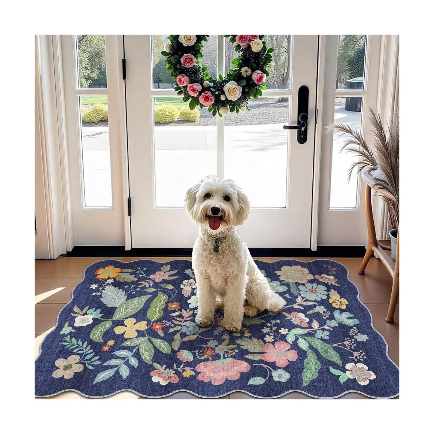 Washable 2x3 Area Rug for Entryway: Easy-Clean Carpet with Non-Slip Backing for Bedroom Kitchen Stain-Resistant Durable