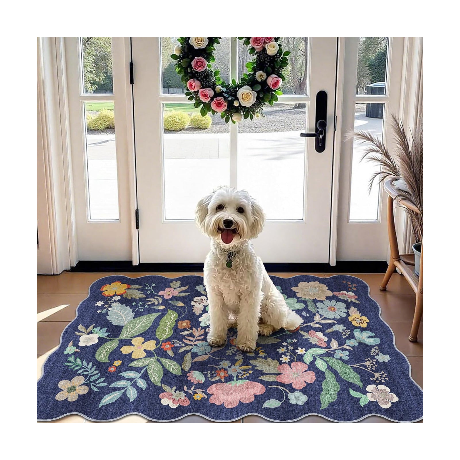 Washable 2x3 Area Rug for Entryway: Easy-Clean Carpet with Non-Slip Backing for Bedroom Kitchen Stain-Resistant Durable