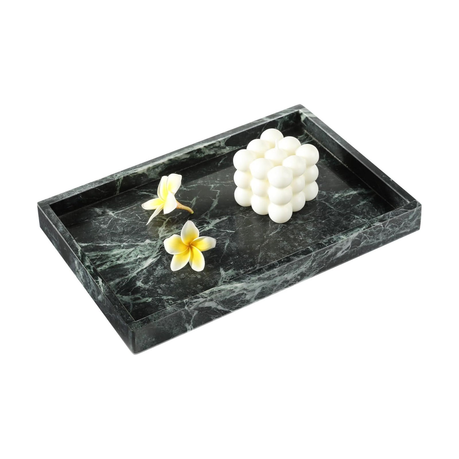 Natural Marble Tray / Indian Green / 12 x 8 x 0.8