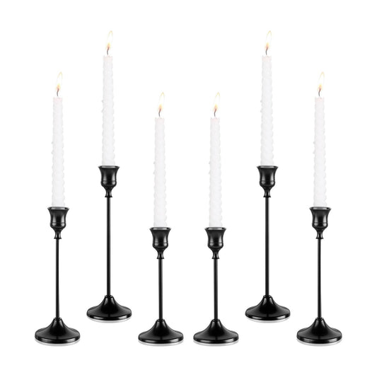 Candlestick Holders, 6PCS Metal Taper Candle Holder, Black Candle Holders for Candlesticks, Candle Holder for Wedding Fireplace Mantel Housewarming Gift
