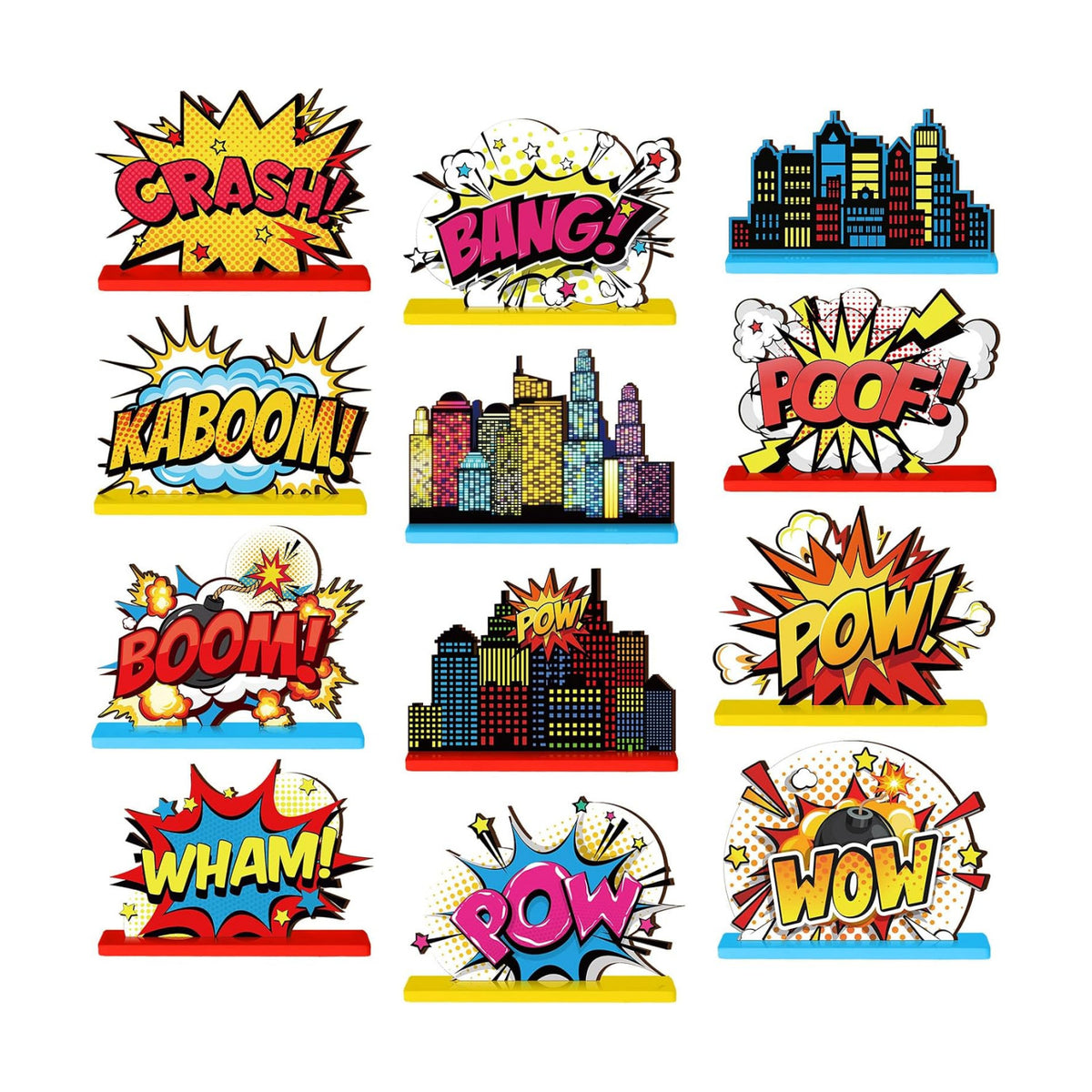 Marsui 12 Pcs Hero Themed Party Decoration