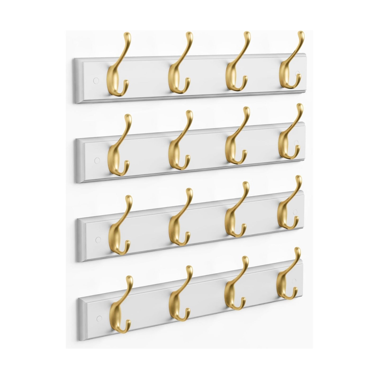 Forbena Gold Coat Rack Wall Mount, Decorative Coat Hooks for Wall, Heavy Duty Coat Hanger Key Holder for Hanging Hats