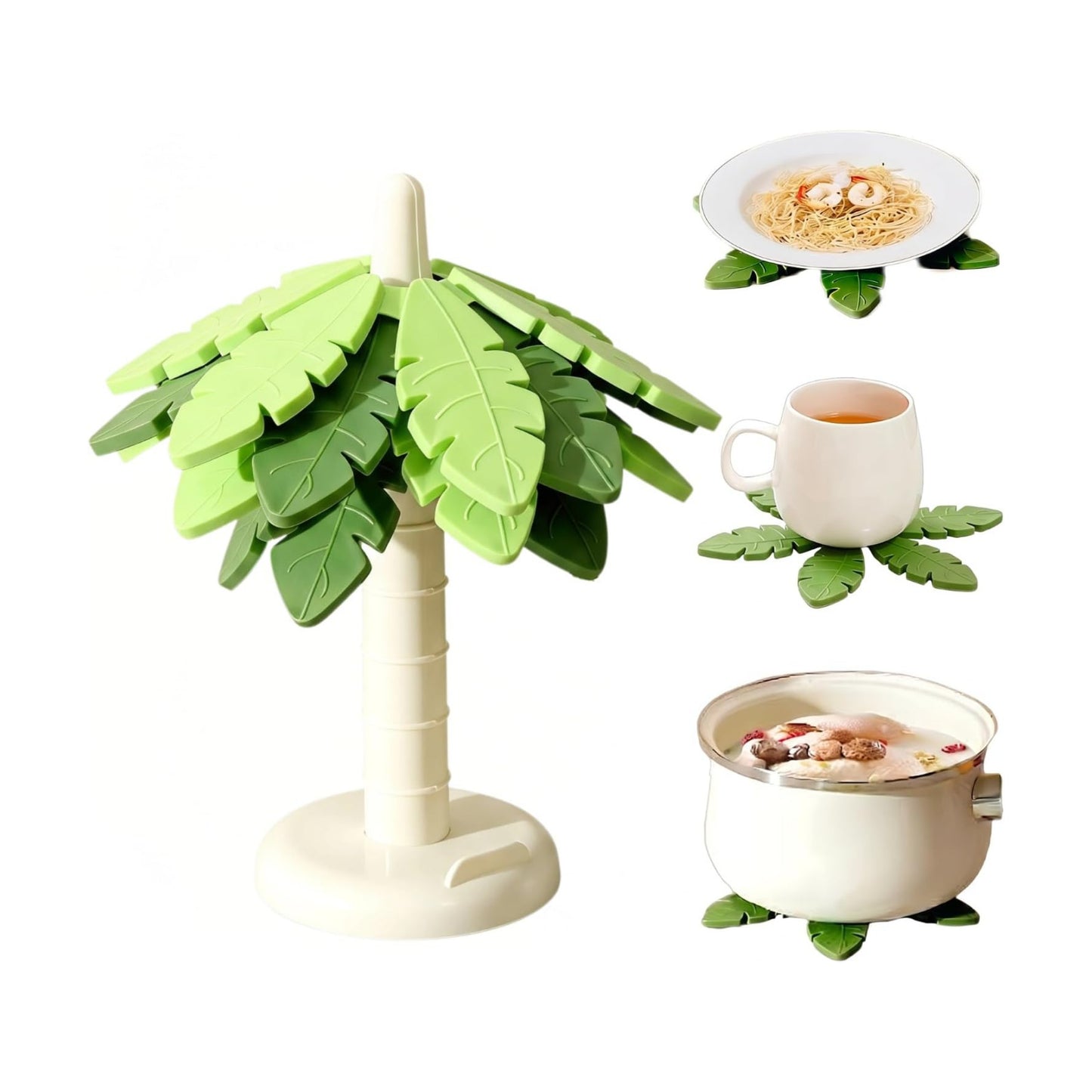 Heat Resistant Tree-Shaped Pot Holders BPA Free / Set of 4