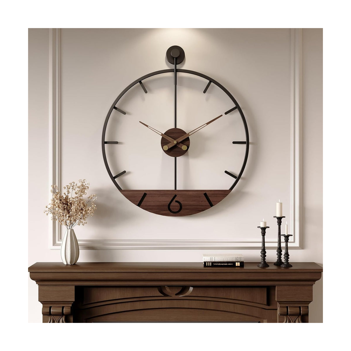 Cuspin Large Wall Clock 30 Inch Modern Farmhouse Wall Clock for Living Room | Battery operated, Silent non ticking
