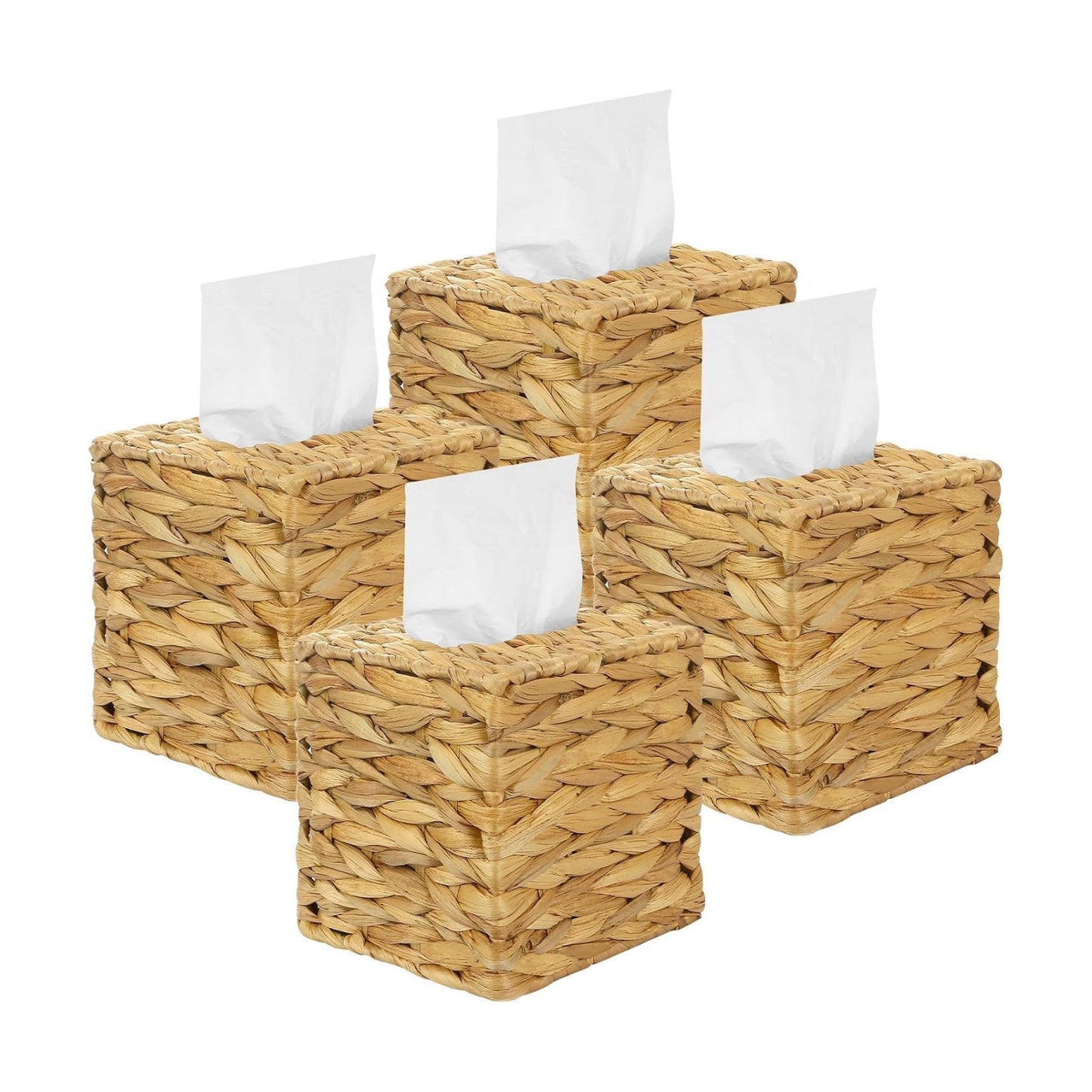 Handwoven Rattan Square Holder / Natural / Set of 4