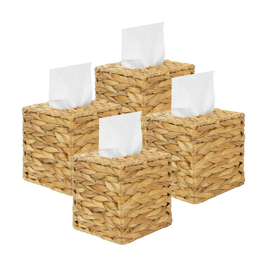 Handwoven Rattan Square Holder / Natural / Set of 4