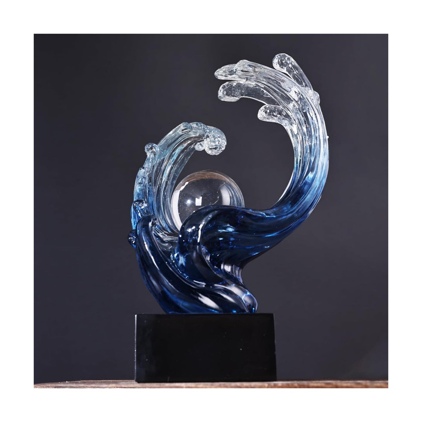 Modern Abstract Decorative Wave Statue / Blue