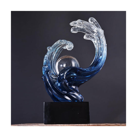 Modern Abstract Decorative Wave Statue / Blue