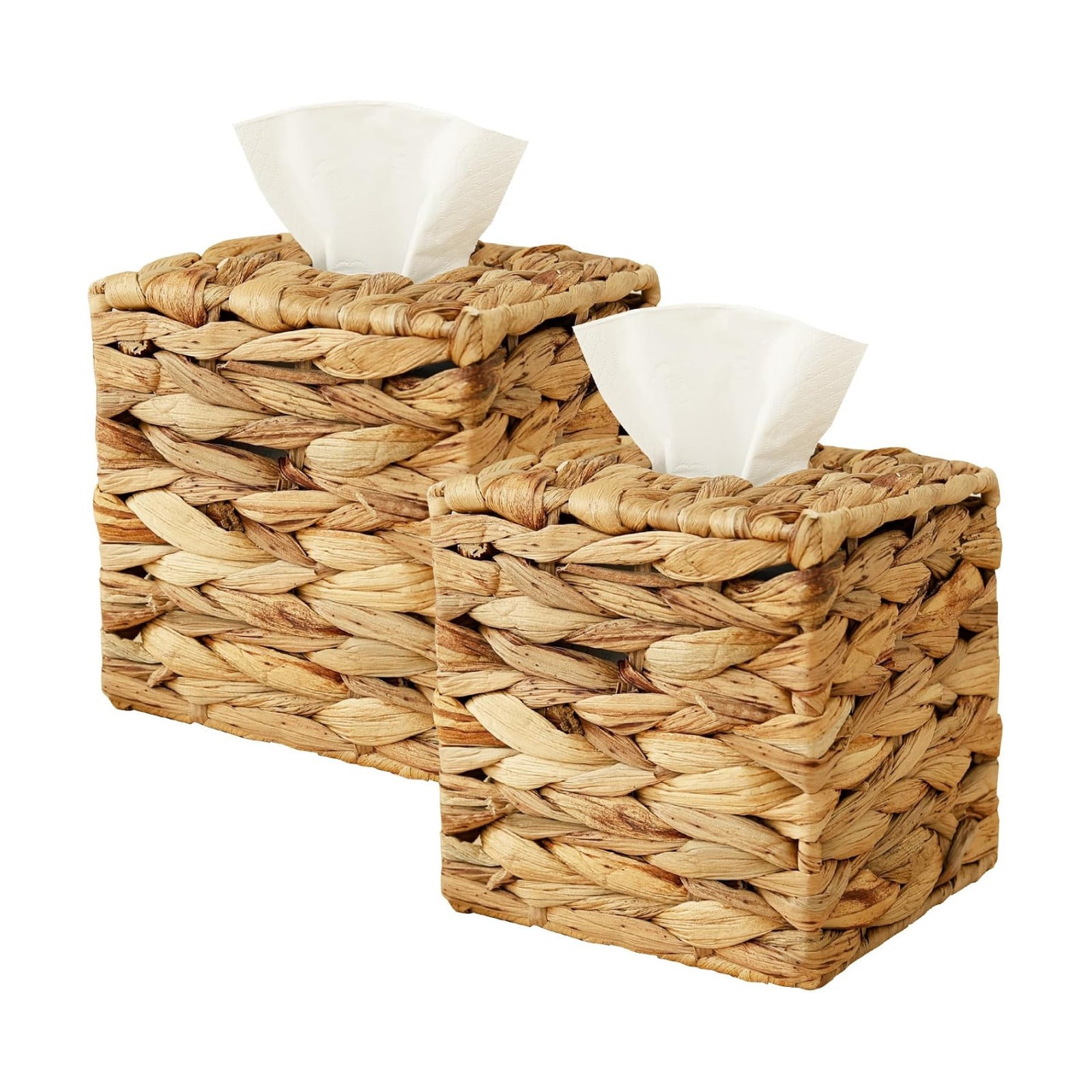 Wicker Tissue Box Cover / Khaki / Set of 2