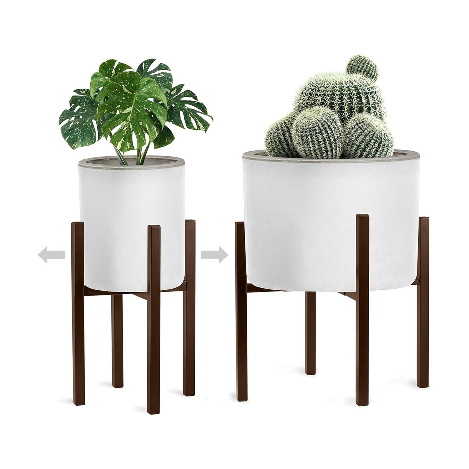 Sorbus Adjustable Metal Plant Stand – Mid Century Style Flower Pot Holder, 10 to 16 Inches Planter Stand for Modern