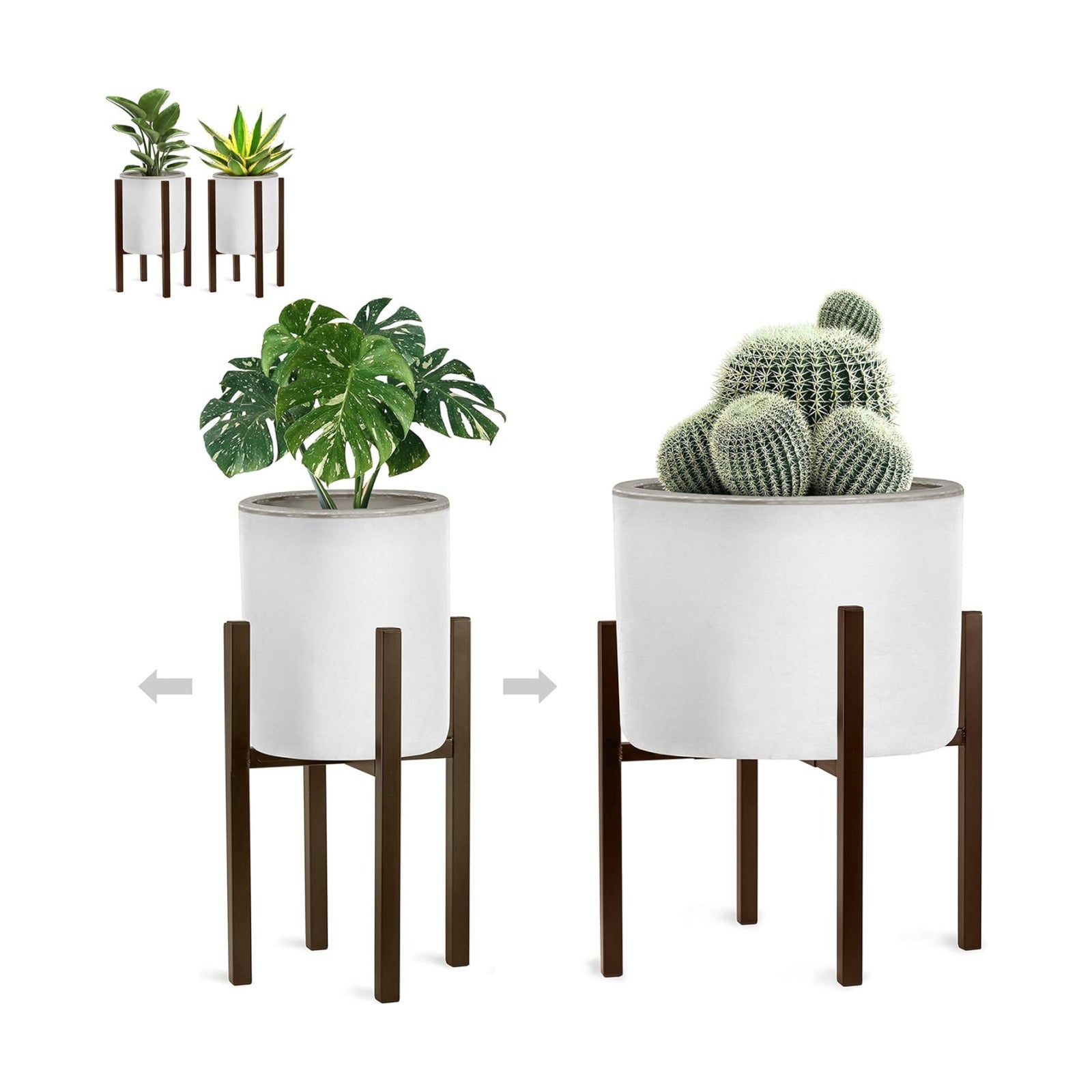 Sorbus Adjustable Metal Plant Stand – Mid Century Style Flower Pot Holder, 10 to 16 Inches Planter Stand for Modern