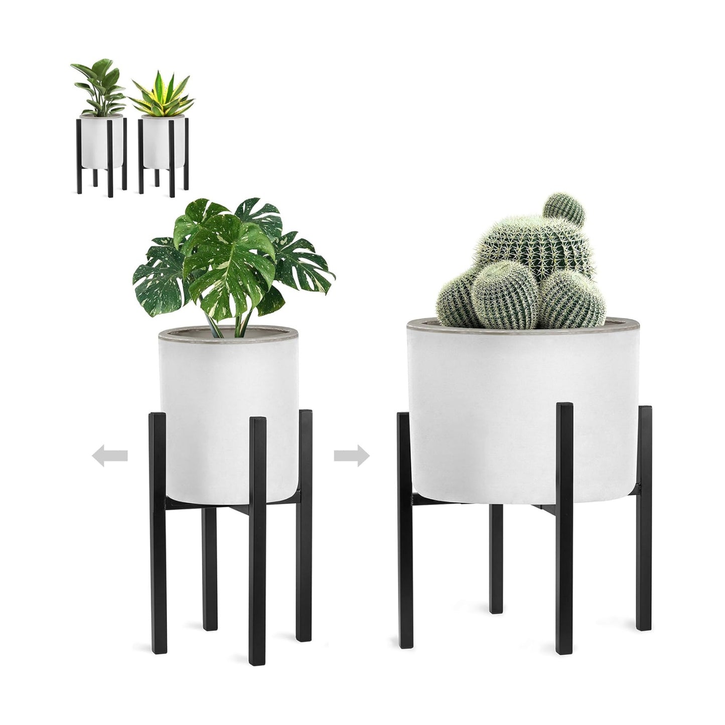 Sorbus Adjustable Metal Plant Stand – Mid Century Style Flower Pot Holder, 10 to 16 Inches Planter Stand for Modern